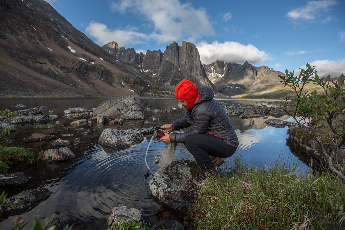 Arc'teryx Delta MX Hoody (filtering water)